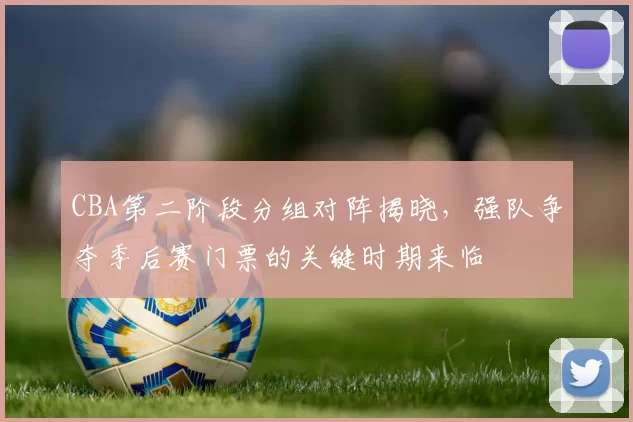 CBA第二阶段分组对阵揭晓，强队争夺季后赛门票的关键时期来临