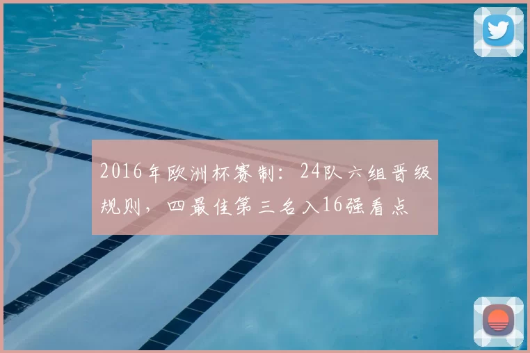 2016年欧洲杯赛制:24队六组晋级规则,四最佳第三名入16强看点